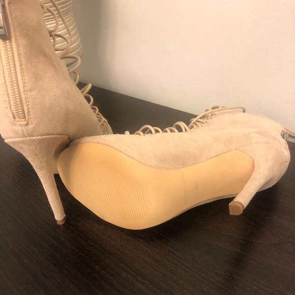 KENDALL + KYLIE Ginny Nude suede lace up peep toe - Picture 4 of 8
